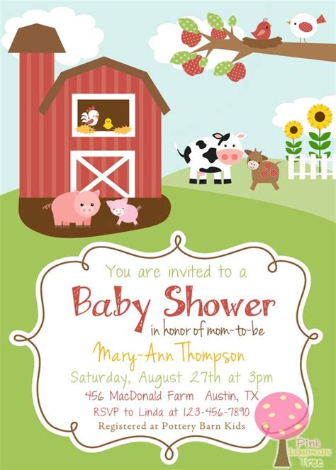 farm baby shower invitations|farm baby shower invitation ideas.